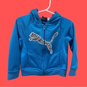 Puma Kids Hoodie - Blue with Pink Size 2T - Zipper Up Front
